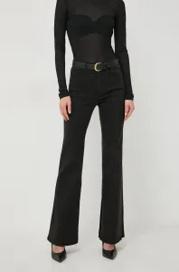 Kalhoty Marella dámské, černá barva, zvony, high waist