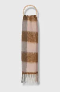 Šátek z vlněné směsi Marella hnědá barva, vzorovaný