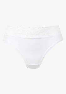 Bílé bavlněné brazilské kalhotky s krajkou Infinity #1819655