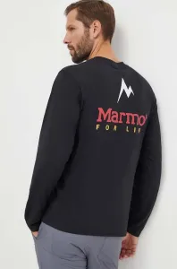 Sportovní tričko s dlouhým rukávem Marmot Marmot For Life černá barva, s potiskem