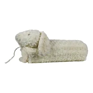 Bílý plyšový králíček - rozkládací plyšová deka - 100*70cm QTDWK