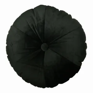 Černý kulatý sametový polštář Felis - 40*40*10cm DCRKFZ
