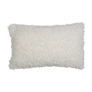 Bílý plyšový kudrnatý polštář Curly Teddy White Off - 30*15*50cm  FXHKTK