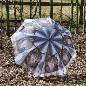 Šedý deštník s vlky Wolf - Ø105*88cm BBPNW