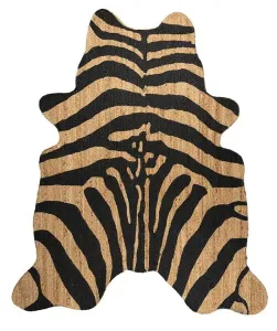 Černo-hnědý jutový koberec Zebra - 150*170*1cm JHJVKKZ160