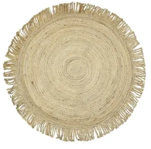 Přírodní kulatý jutový koberec s třásněmi Tomme - Ø120*1cm JHJVKF120