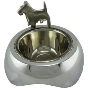 Stříbrná kovová miska pro psa Silvi - 21*21*18cm EHVBH