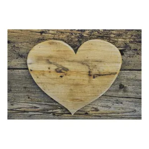 Rohožka srdce na dřevěném podkladu - 75*50*1cm RARMSHH