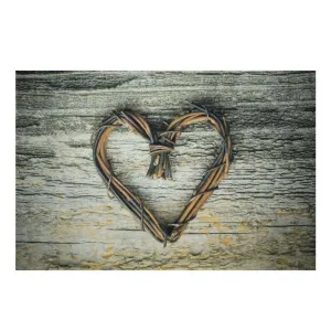 Šedá podlahová rohožka srdce z větviček Heart Twig - 75*50*1cm RARMHTW