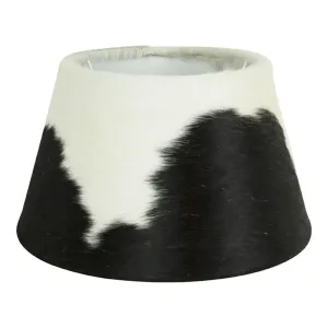 Stínidlo lampy z kravské kůže černá/ bílá - Ø 30*18,5cm GKLKZW30