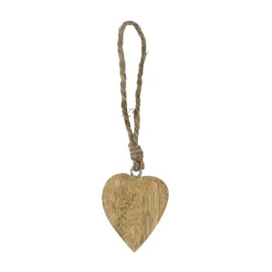 Dekorace přírodní dřevěné srdce na provázku M - 7*1,5*8 cm CIHHTH8