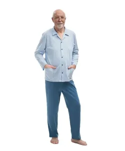 Martel Antoni 403 Rozepínané Pánské pyžamo, XXL, Bílá-Modrá