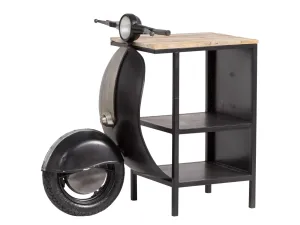 Černý kovový konzolový stůl s dřevěnou deskou Scooter - 100*45*90cm A00001458