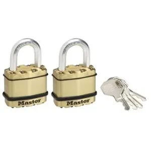 Master Lock Set 2 ks mosazných visacích zámků M1BEURT Master Lock Excell 45mm