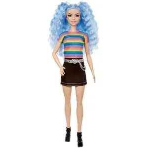 Barbie modelka - černá sukně a duhové tričko