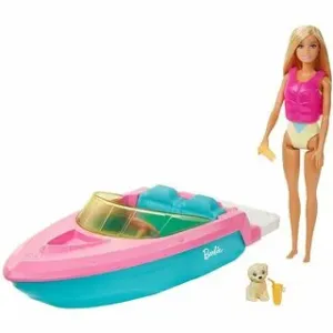 Mattel Barbie GRG30 Panenka s lodí a štěňátkem