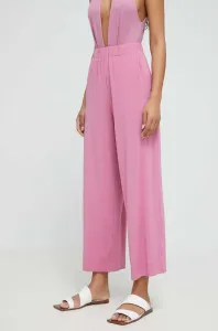 Plážové kalhoty Max Mara Beachwear dámské, růžová barva