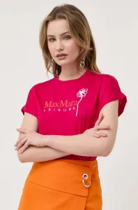 Bavlněné tričko Max Mara Leisure růžová barva