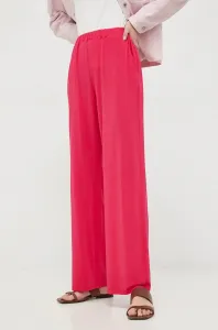 Kalhoty Max Mara Leisure dámské, růžová barva, široké, high waist
