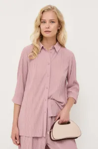 Košile Max Mara Leisure dámská, růžová barva, regular, s klasickým límcem