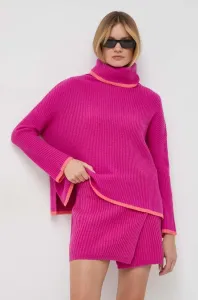 Kašmírový svetr MAX&Co. růžová barva, hřejivý, s golfem