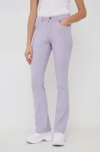 Manšestrové kalhoty MAX&Co. Milady fialová barva, zvony, medium waist