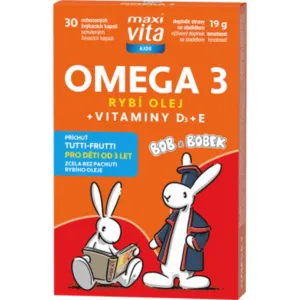 Maxi Vita Bob a Bobek Omega 3 + vitamín D, E 30 tablet #1158789