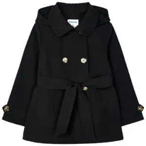 MAYORAL dívčí kabátek s kapucí, černý - 104 cm