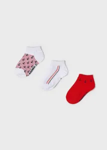 3 pack nízkých ponožek MARINO červené MINI Mayoral velikost: 2 (EU 19-22)