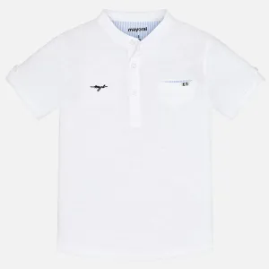 Tričko s krátkým rukávem a stojáčkem bílé MINI Mayoral velikost: 116