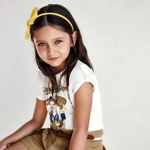 Tričko s krátkým rukávem holčičky žluté MINI Mayoral velikost: 98