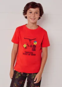 Tričko s krátkým rukávem TROPICAL červené JUNIOR Mayoral velikost: 166 (16 let)