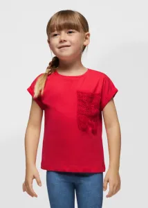 Tričko s krátkým rukávem a kapsičkou červené MINI Mayoral velikost: 122 #6126690