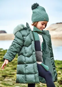 Zimní kabát prošívaný s kožešinou zelený MINI Mayoral velikost: 92