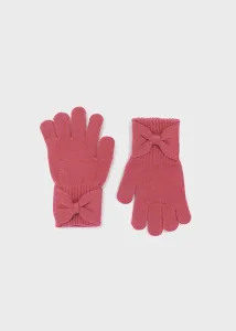 Rukavice pletené s mašličkou tmavě růžové MINI Mayoral velikost: 104