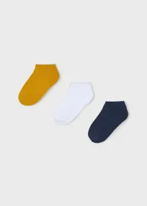 3 pack nízkých jednobarevných ponožek hořčicové MINI Mayoral velikost: 2 (EU 19-22) #6182802