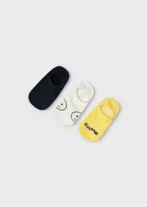 3 pack nízkých ponožek SMILE GANG žluté MINI Mayoral velikost: 4 (EU 23-26) #6182811