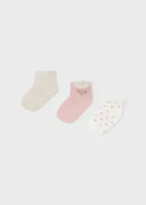 3 pack ponožek KVĚTINKY světle růžové BABY Mayoral velikost: 80 (12 měsíců)