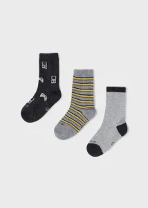 3 pack ponožek PLAY šedo-žluté MINI Mayoral velikost: 4 (EU 23-26)