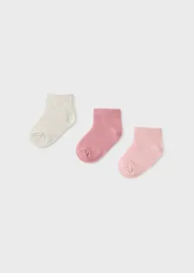3pack nízkých ponožek světle růžové BABY Mayoral velikost: 68 (6 měsíců)
