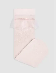 Ponožky silonkové se vzorem kytiček růžové Abel & Lula velikost: 8 (EUR 33-35)