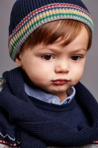Dětská čepice, šála a rukavice Mayoral tmavomodrá barva