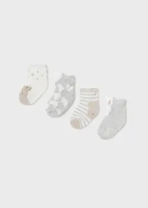 4 pack ponožek SRDÍČKA šedé NEWBORN Mayoral velikost: 12 měsíců (EU 19)