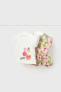 Bavlněné dětské tričko Mayoral 2-pack růžová barva
