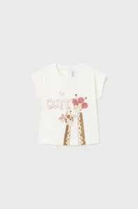 Bavlněné dětské tričko Mayoral béžová barva #5230715