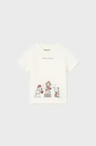 Bavlněné dětské tričko Mayoral bílá barva, s potiskem #5150963