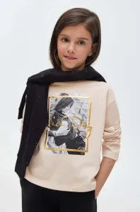 Dětská bavlněná košile s dlouhým rukávem Mayoral béžová barva
