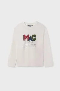 Dětská bavlněná košile s dlouhým rukávem Mayoral béžová barva, s potiskem #6180013