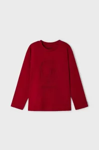 Dětská bavlněná košile s dlouhým rukávem Mayoral červená barva, s potiskem #5938575