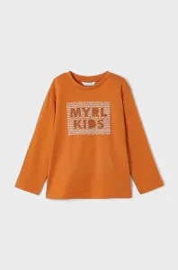 Dětská bavlněná košile s dlouhým rukávem Mayoral oranžová barva, s potiskem #5938569